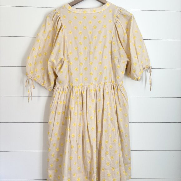 Chelsea & Violet beige with yellow flower patterned dress with tassel ties - Picture 5 of 5